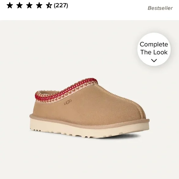 UGG Women's Beige Mules with Red Trim - Picture 2 of 2